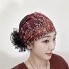 Flower Embroidery Headscarf Full Cover Headband Cap New Postpartum Cap  Women