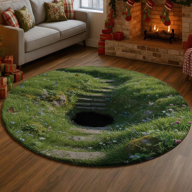 

Koi Fish Rug 3D Effect Ocean Animal Rug, Sea Life Nursery Mat Realistic Carpet Home Decoration 80cm x 80cm