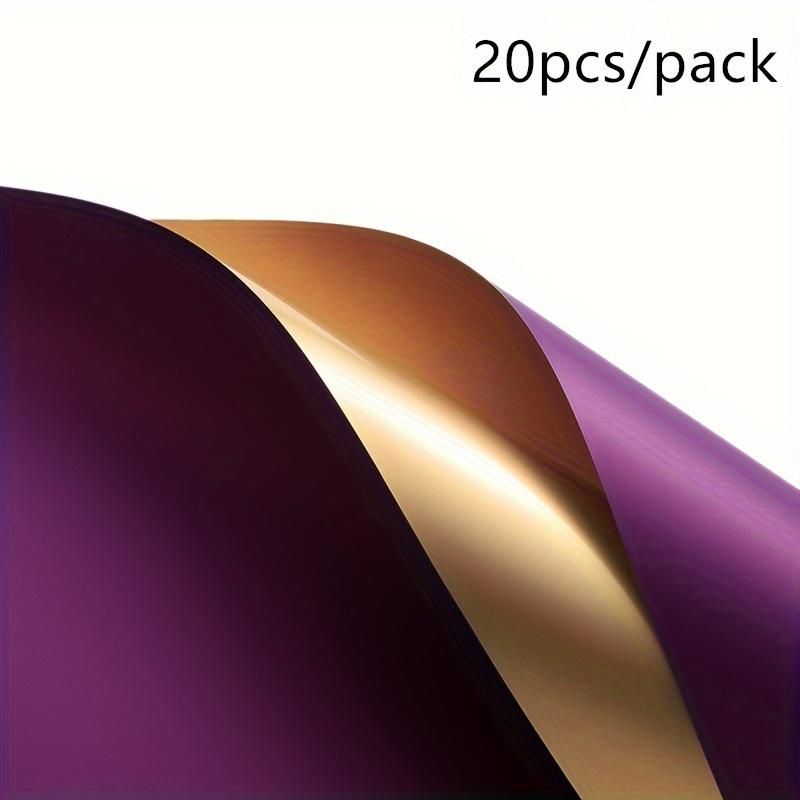

20 шт Двосторонній Склейний Золотий Пакувальний Папір Матеріали для Квіткових Букетів Пакувальний Папір Тіш ю для Обгортання Квітів Пакувальний Папір для Подарунків Упаковка для Подарунків фіолетовий