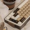 Retro PBT Keycap Set, 164 Keys, Cherry Profile Brown Keycaps, 60%, 65%, 75%, 100%, Dye-Sublimation Costom Keycaps for Cherry Gateron MX Switches,