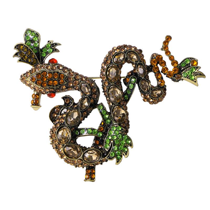 Animal Snake Retro Fashion Snake-shaped Exaggerated Jewelry Brooch 6.5*9CM