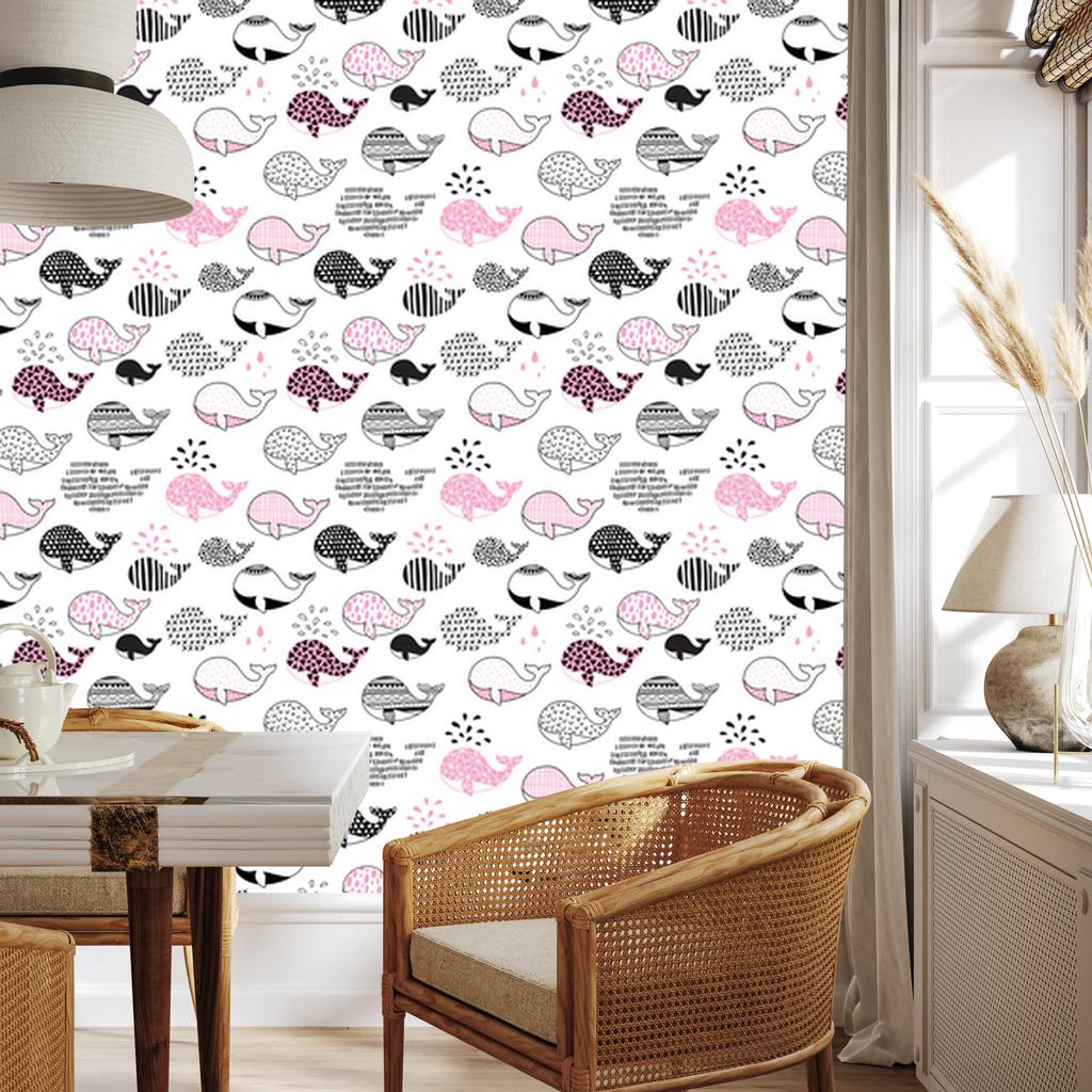 Whales Wallpaper for Living Room and Bedroom 50x1000