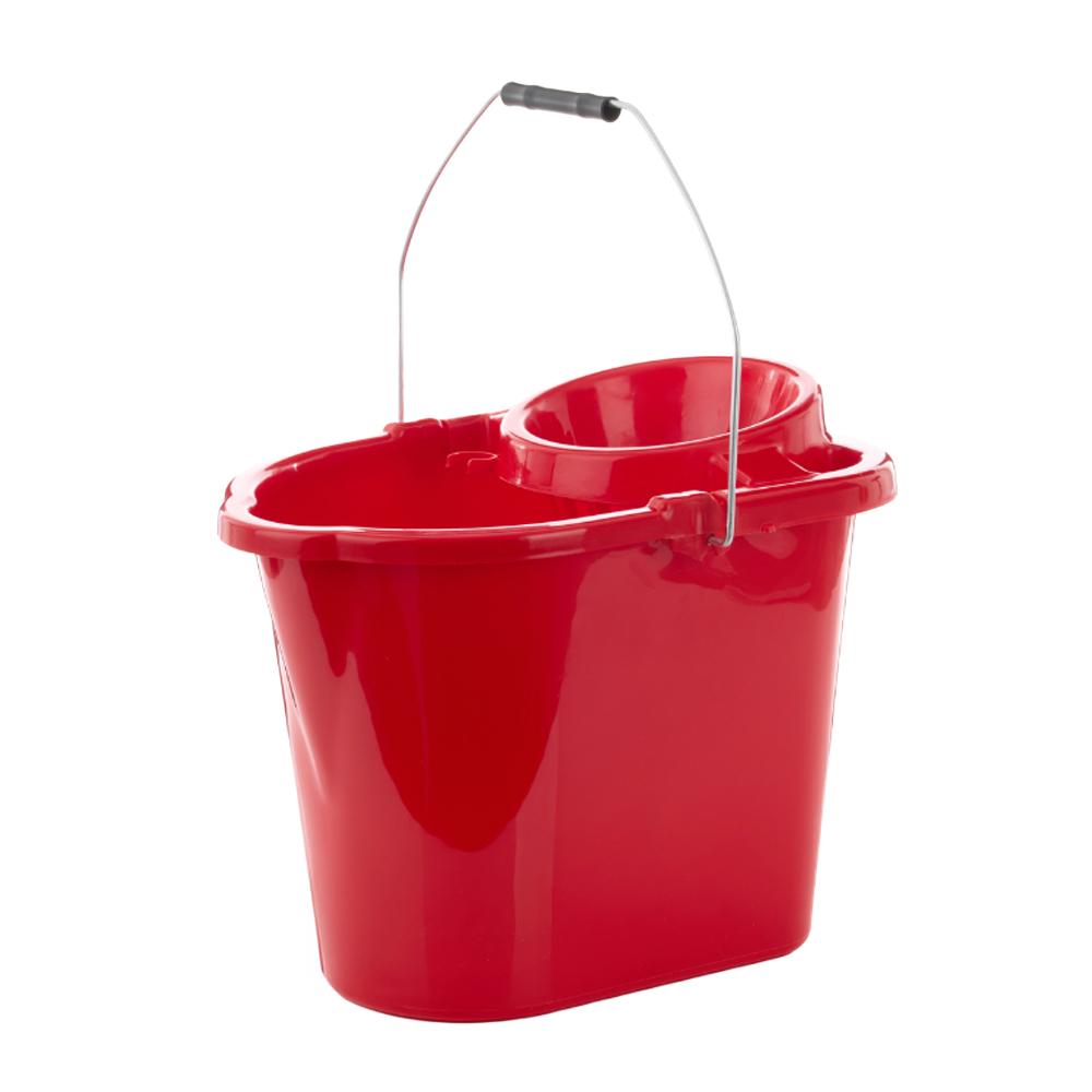 Leecroft Budget Oblong Mop Bucket Red 14L