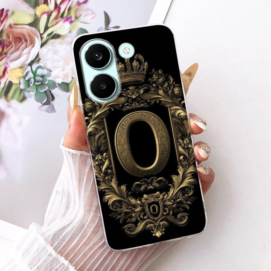 For Xiaomi Poco X8 Pro Royal Crown Initial Letter Couple Phone Case For POCO X8 Pro Max X8Pro 5G Soft Silicone TPU Bumpers