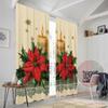 2pcs,2D Plane Printing Minimalist Curtains Christmas Candles Poinsettia Stars (2) Versatile Fabric (without Rod) Gifts for