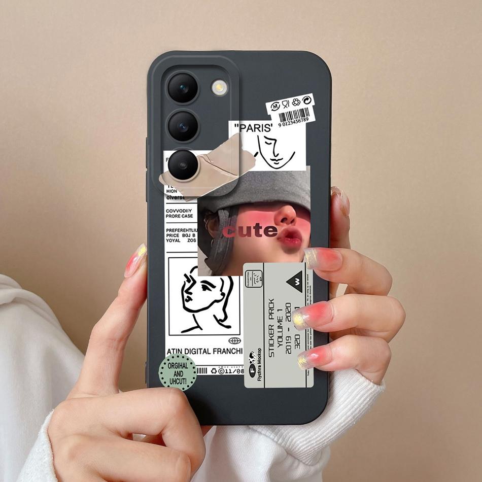 For Vivo V30 Lite V30E V30SE Phone Case Cool Bear Full Coverage Anti Drop Bumper For Vivo V30Lite V30 SE Liquid Silicone Fundas