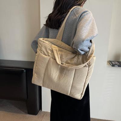 Autumn and Winter Large-capacity Nylon Down Bag Women's 2025 New Korean Niche Commuter Canvas Single Shoulder Fashion Tote Bag