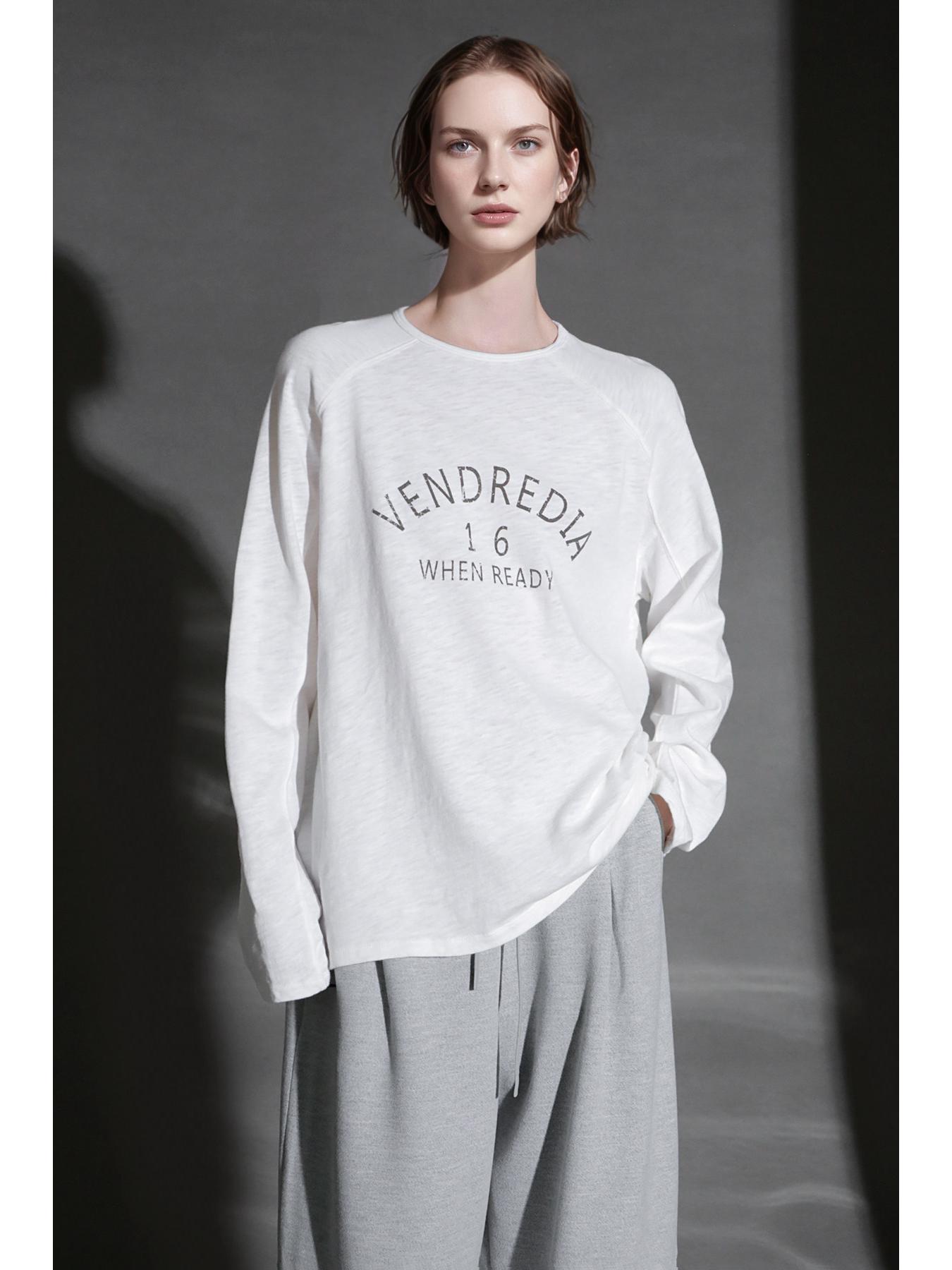 

Women s Japanese-Korean Style Letter Print Long Sleeve Round Neck Hoodie T-shirt - Autumn/Winter Pure Cotton Base Layer Top Medium зелёный