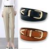 Women's Retro Black Thin Belt with Gold Buckle - Versatile Fashion Accessory