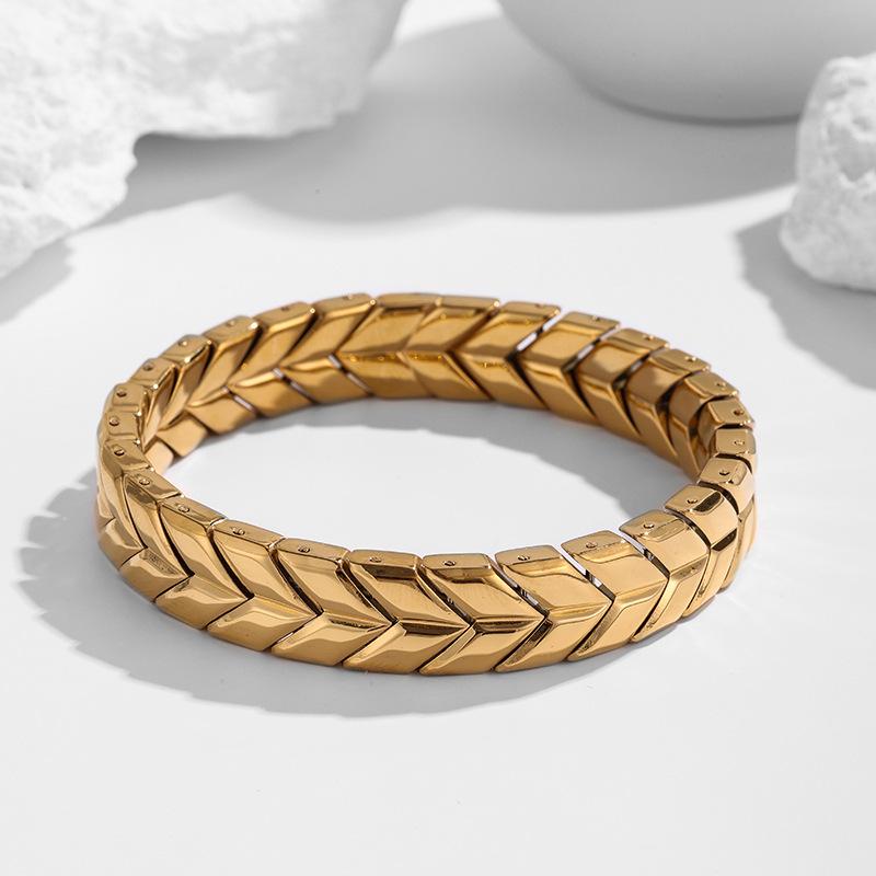 2026 Gold Wheat Ear Bracelet Vintage 18K Retractable Men s Bracelet 12MM+21CM
