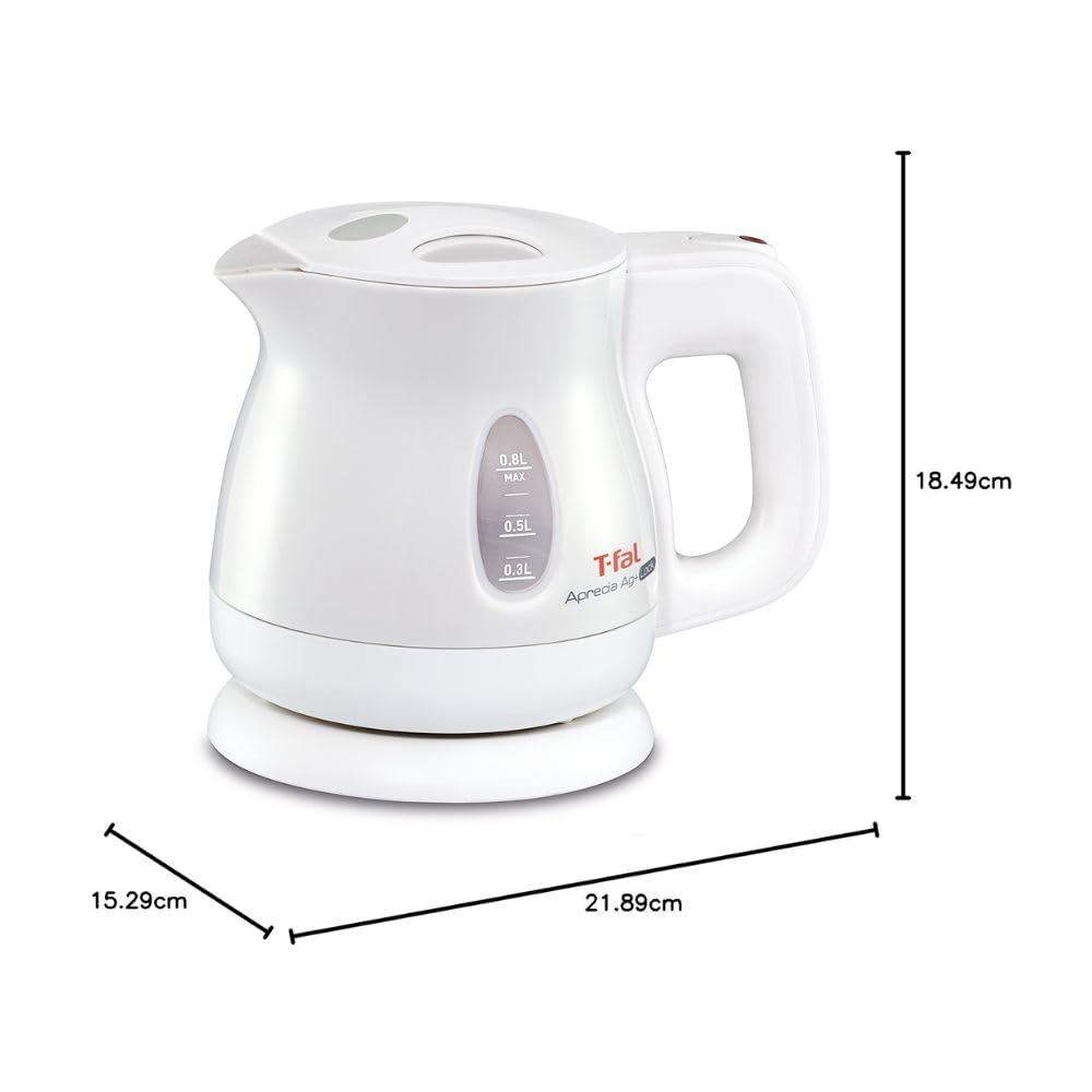 [Online Exclusive] T-fal 0.8L Electric Kettle with Antibacterial (Ag+) and Leak Lock Function, Compact "Aplessia Ag+ Lock Pearl White" KO4301JP