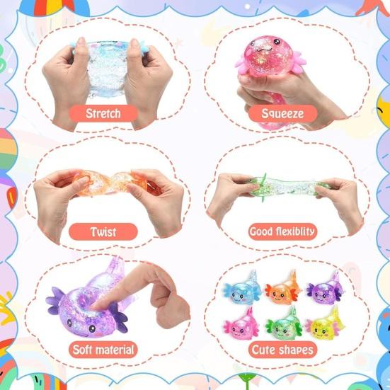Salamander Squeeze Toy Stress Relief Glitter Salamander Sugar Ball Sensory Toy Decompression Flour Salamander Fidget Toy