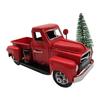 Truck Miniature Vintage Chic Metal Eye-catching Christmas Red Truck Decor for Home
