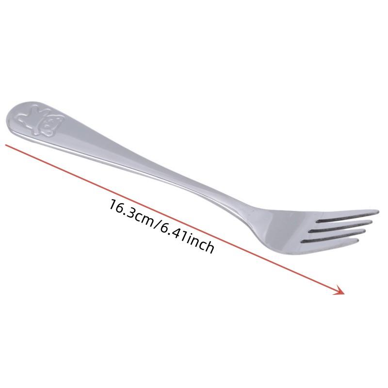 Baby Teaspoon Spoon Food Feeding Fork Knife Utensils Set Stainless Steel Kids Learning Eating Habit Children Tableware
