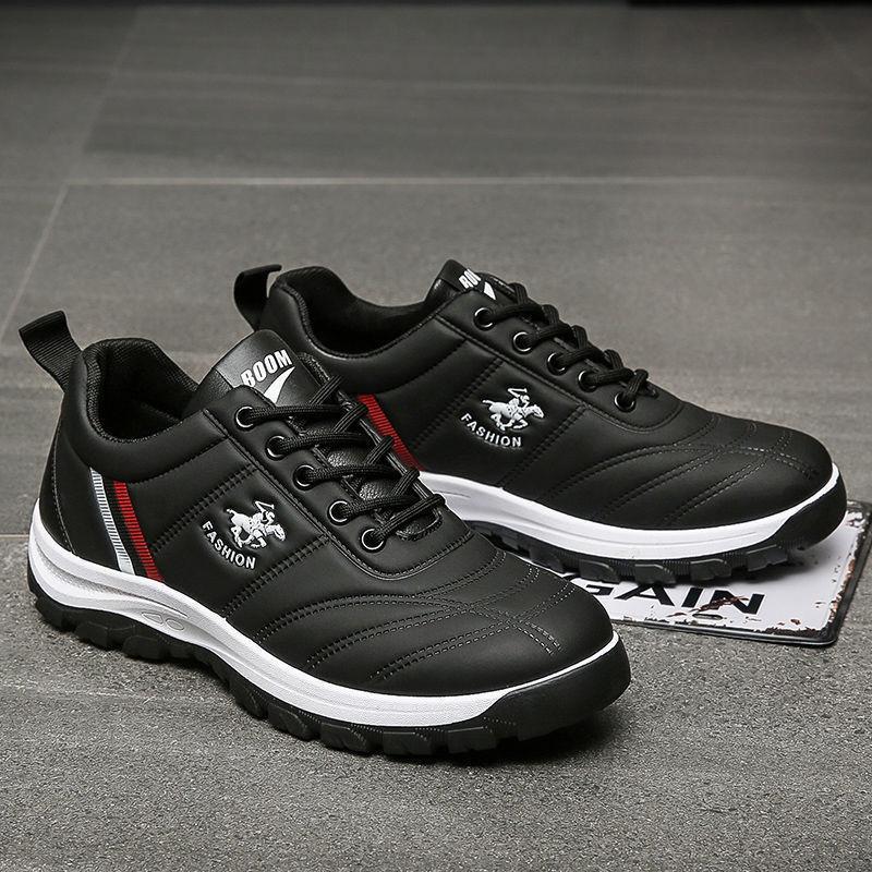 

Мужская обувь весна и осень новая корейская версия трендовая мужская повседневная спортивная кожаная обувь мужская среднего и пожилого возраста нескользящая износостойкая высота 44