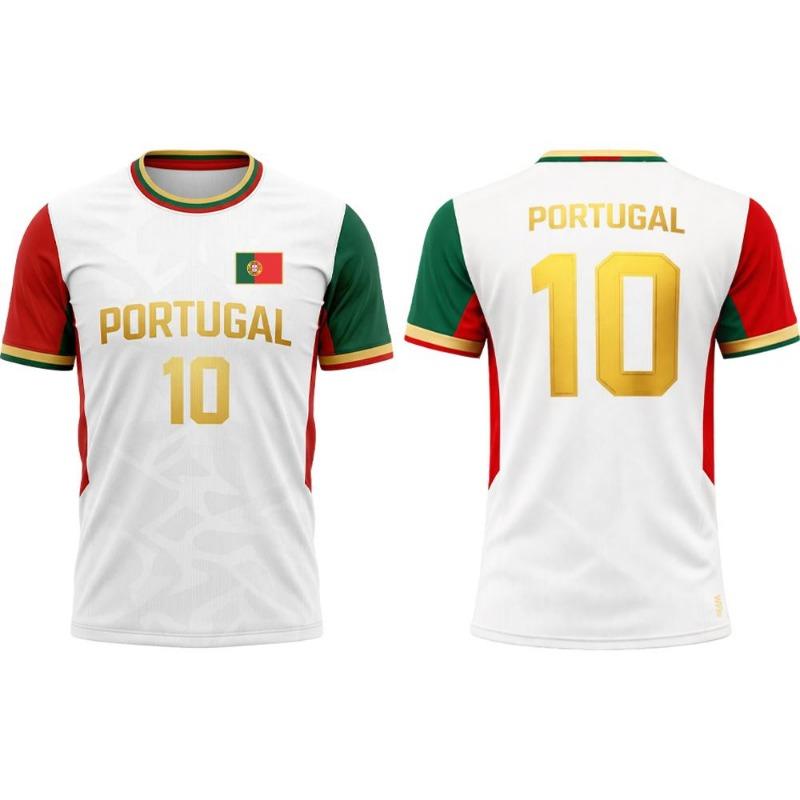 T-shirt met Portugese Vlagprint Zomer Voetbal Trainingsuniform Heren