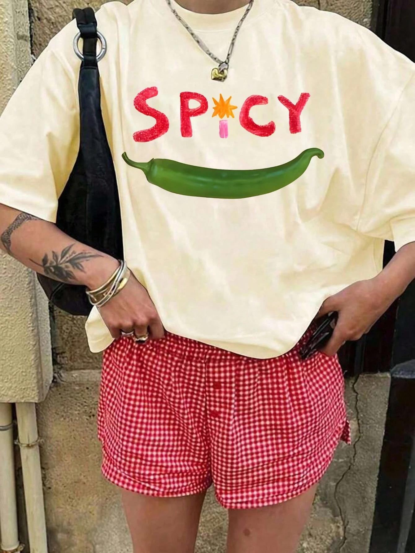 

Summer Women Summer T Shirt 90s Funny Print Y2k Tee Casual Short Sleeve Crewneck Top Fashion Streetwear Loose Fit Tops S