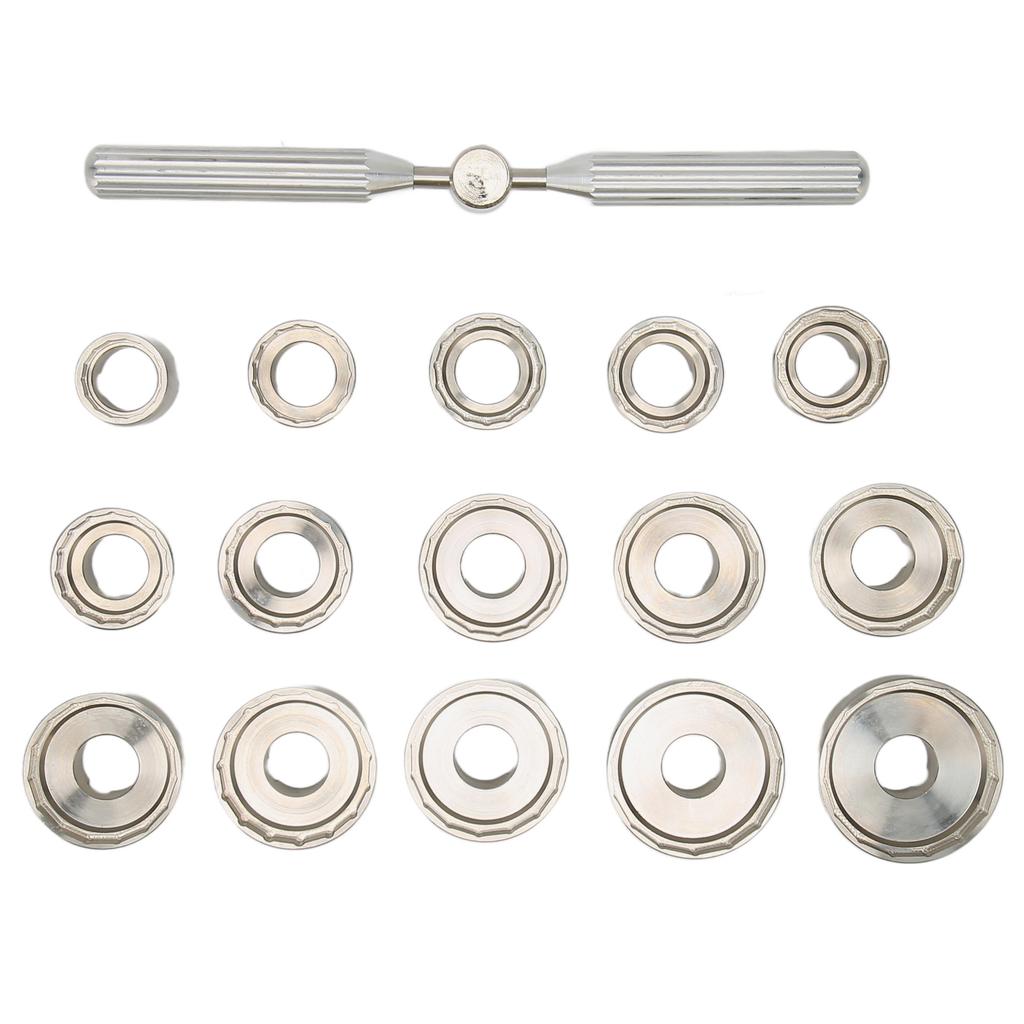 15 Dies Watch Back Cover Opener Kit Different Sizes Stainless Steel Watch Back Cover Removal Repair
