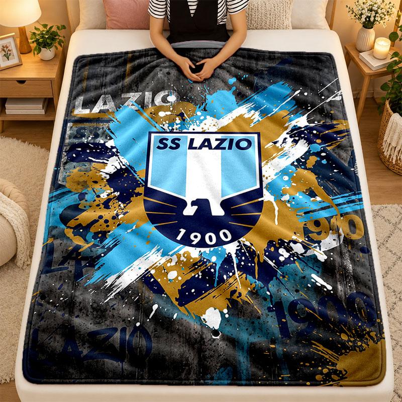 Flannel BlanketLazio FC Warm Soft Throw Blanket for Indoor Sofa Bed Living Room Use