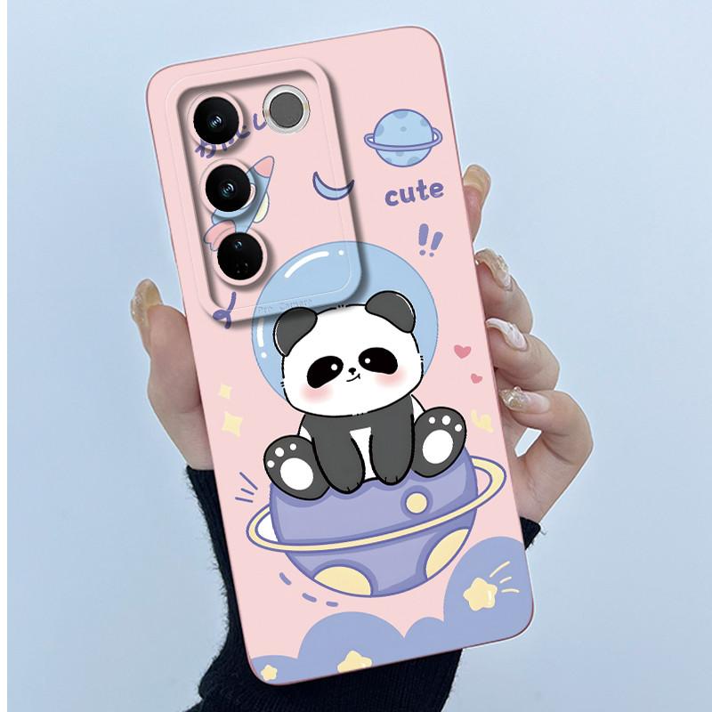 For VIVO V27 V29 5G Phone Case V25E LATAM V27E V29E Cover Fashion Simplicity Flower Soft Liquid Silicone Protective Shell Fundas