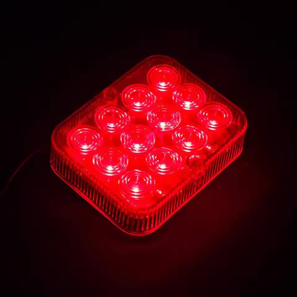 2PCS Waterproof Truck Rear Fog Light 12LED Car Warning Signal Turn Taillight Trailer Lamp Boat Caravan Lorry Stop LED Red Light
