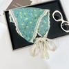 Pastoral Style Triangle Hair Band Strap Soft Wrap Printing Hair Scarf Lace Hair Scarf  Photograh