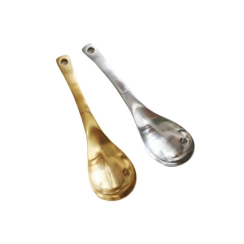 Stainless Steel Soup Spoon Simplicity Household Tableware Children's Soup Spoon Kitchen Tool High Appearance Level Dinner Scoop