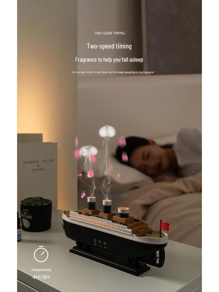 Ship Smoke Ring Aromatherapy Humidifier - 2025 Cruise Ship Model Ultrasonic Spray Gift