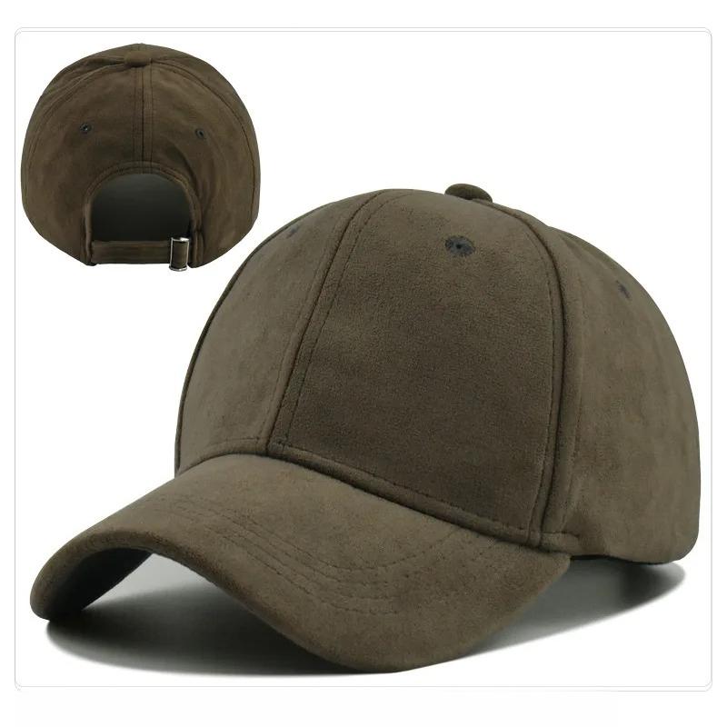 Solid Suede Retro Baseball Caps For Men Women Spring Autumn Street Snapback Hip Hop Hat Adjustable Faux Fur Sunscreen Visor Cap