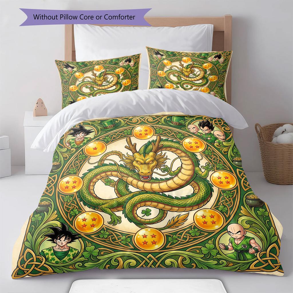 MandalaDragonball Pattern Bedding Quilt Set Quilt Cover Pillowcase Home Decoration Birthday Gift (1 * duvet cover + 2 * pillowcase, without core)