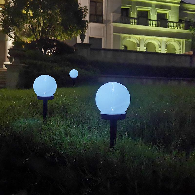 LED Solar Garden Lamp - White Bobble Ball Decorative Lighting