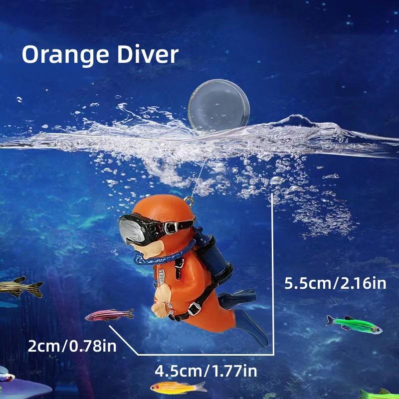 Fish Tank Decoration Luminous Green Mini Floating Diver Aquarium Ornaments Cute Small Floating Ball Aquarium Accessories Acuario