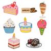 8 Stück Brot gestickte Aufnäher Aufbügelbilder Cartoon Kuchen Aufbügelbilder Applikationen Aufnäher zum Aufnähen