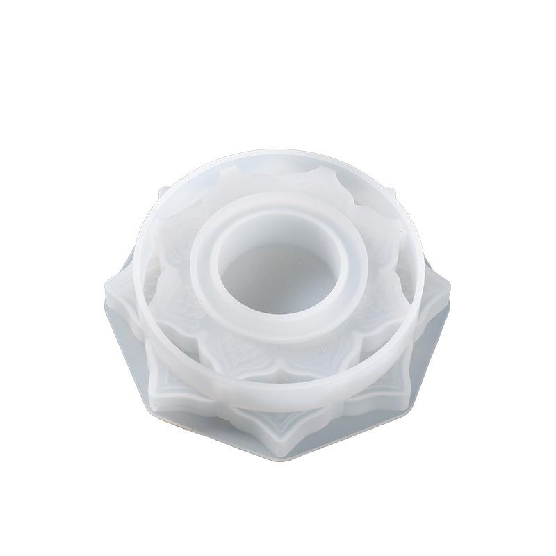 Crystal Epoxy Irregular Shape Flower Candle Holder Silicone Mold