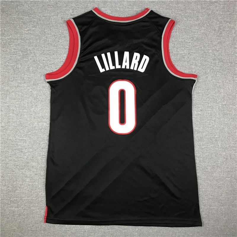 Nakışlı Portland Trail Blazers Damian Lillard 0 Basketbol Forması Erkek Kadın Nefes Alabilen Bambu Kömürü Lifi Spor Tişört