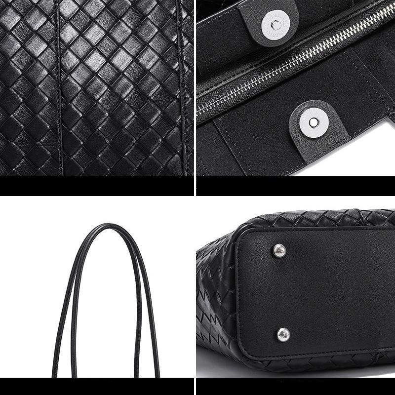 Borsa Tote da Donna in Vera Pelle 2026 Nuova alla Moda Borsa a Spalla Intrecciata Grande Capacità Borsa da Lavoro Texture Morbida