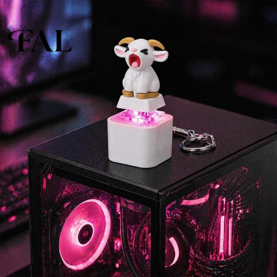 Decompression Clicker Toy 1/2/3Pcs Screaming Goat Keyboard Fidget Toy, Rechargeable Sheep Finger Portable Sensory with Light Sound, Animal Push
