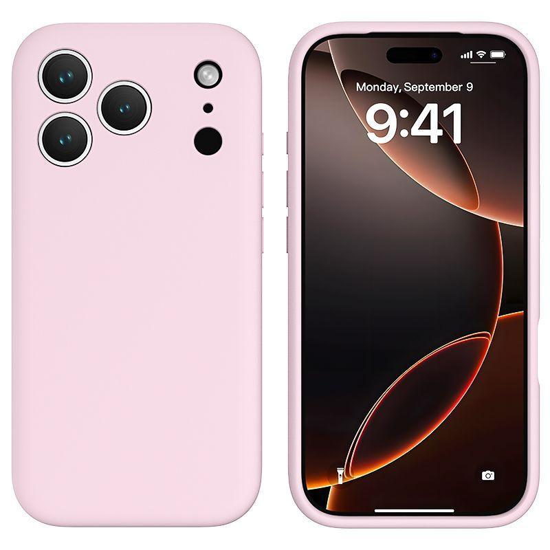 Liquid Silicone Phone Case IPhone 17 Pro Full Coverage Pure Color Matte Finish With Camera Button