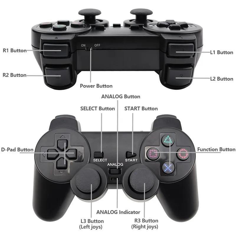 Gamepad fără fir pentru controler Sony PS2 pentru consola Playstation 2 Joystick 2.4G dublă vibrație șoc Joypad USB joc pentru computer
