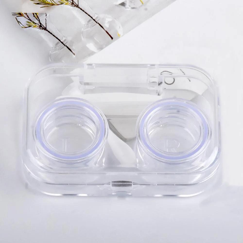 Candy Color Girls Contact Lenses Box Mini Clear Portable Contact Lens Case with Tweezer Suction Stick Set for Travel Kit Holder