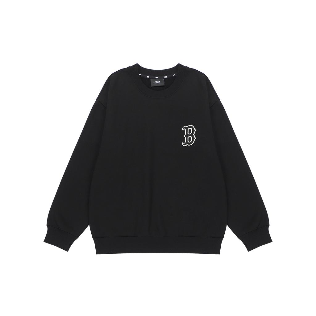MLB Boston Red Sox Large Logo Print Crew Neck Long Sleeve Sweatshirt Unisex Sweatshirt Black 3AMTO0226-43BKS