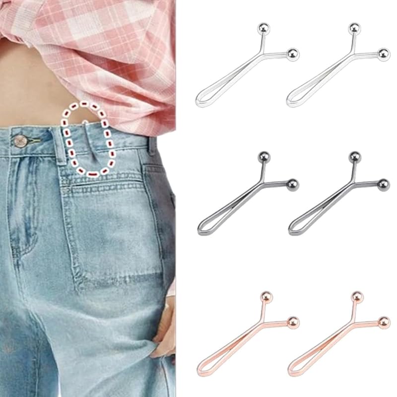 

[GUANGUAN] waist adjustment clip (Set of 6) waist buckle jeans waist clip Y-shaped adjuster No seams removable adjustable