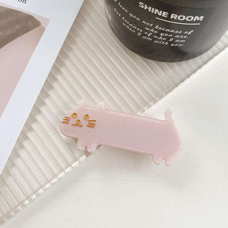 1pc Korean Version of the Acetate Plate, Cute Short-legged Three-color Cat Hair Clip, Duck Mouth Clip