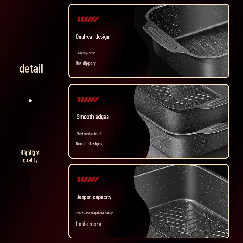 Jiexing Non-stick Carbon Steel Rectangular Grill Pan