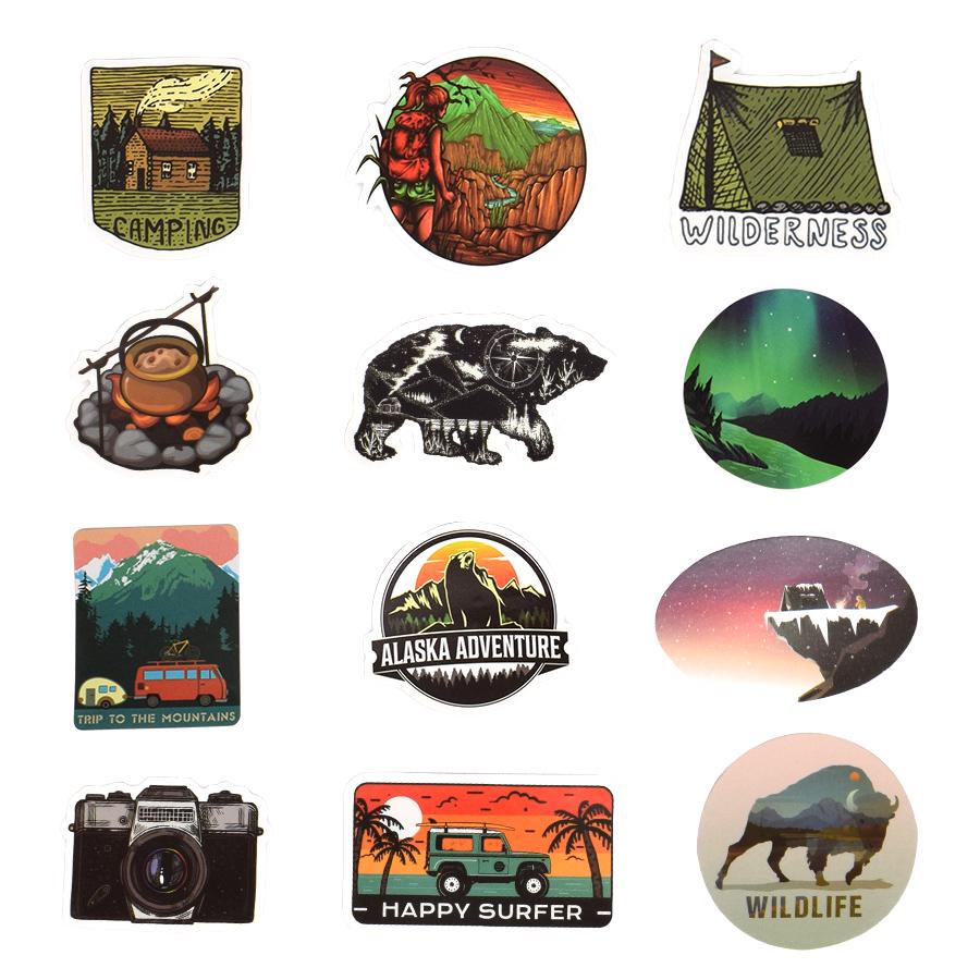 Buy 50 PCS Camping Landscape Stickers Outdoor Hiking Adventure Travel ...