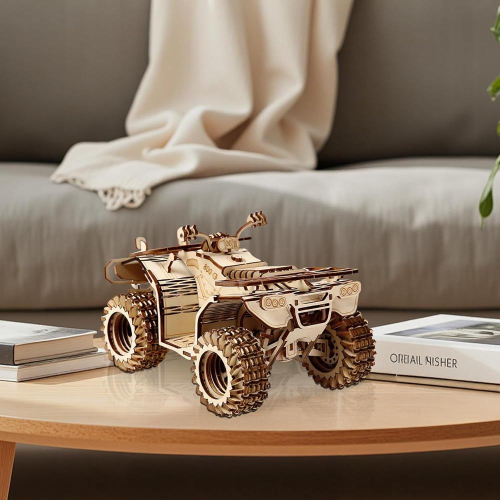 3D Wooden Puzzle for Adults Mechanical Beach Car DIY Vehicle Model Building Kit Handicraft Wood Craft Toy Birthday Gift for Kids