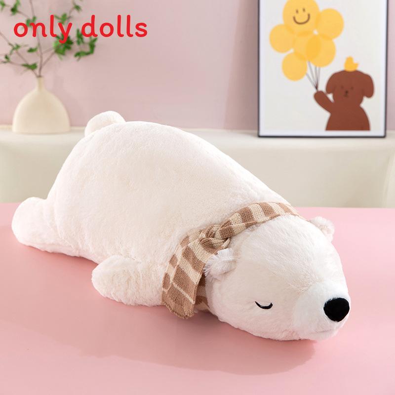 Plush Polar Bear Pillow With Scarf For Kids Kids Bedtime Companion Fun Soft Toy