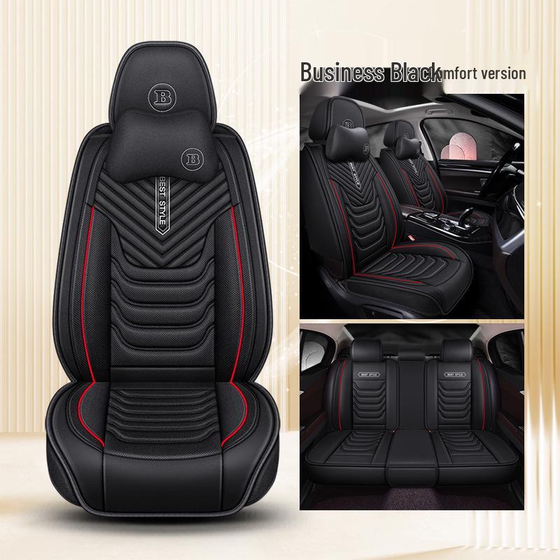 All-Season Linen Car Seat Cushion - Full Coverage & Universal Fit