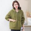 Coat for Women Casual Thickened Cardigan Double Layer Padded Windbreaker Hooded Women Jacket