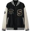 Semir Men's Retro Academic Wool Blend Baseball Jacket